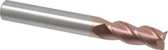 Accupro - 3/4", 2" LOC, 3/4" Shank Diam, 6" OAL, 3 Flute, Solid Carbide Square End Mill - Single End, TiCN Finish, Spiral Flute, 40° Helix, Centercutting, Right Hand Cut, Right Hand Flute - Eagle Tool & Supply