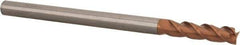 Accupro - 3/8", 1-1/2" LOC, 3/8" Shank Diam, 6" OAL, 3 Flute, Solid Carbide Square End Mill - Single End, TiCN Finish, Spiral Flute, 40° Helix, Centercutting, Right Hand Cut, Right Hand Flute - Eagle Tool & Supply