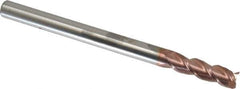 Accupro - 7/16", 1-1/2" LOC, 7/16" Shank Diam, 6" OAL, 3 Flute, Solid Carbide Square End Mill - Single End, TiCN Finish, Spiral Flute, 40° Helix, Centercutting, Right Hand Cut, Right Hand Flute - Eagle Tool & Supply