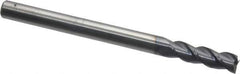 Accupro - 5/16", 1" LOC, 5/16" Shank Diam, 4" OAL, 3 Flute, Solid Carbide Square End Mill - Single End, AlTiN Finish, Spiral Flute, 40° Helix, Centercutting, Right Hand Cut, Right Hand Flute - Eagle Tool & Supply