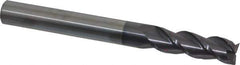 Accupro - 5/8", 2" LOC, 5/8" Shank Diam, 6" OAL, 3 Flute, Solid Carbide Square End Mill - Single End, AlTiN Finish, Spiral Flute, 40° Helix, Centercutting, Right Hand Cut, Right Hand Flute - Eagle Tool & Supply