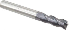 Accupro - 3/4", 2" LOC, 3/4" Shank Diam, 6" OAL, 3 Flute, Solid Carbide Square End Mill - Single End, AlTiN Finish, Spiral Flute, 40° Helix, Centercutting, Right Hand Cut, Right Hand Flute - Eagle Tool & Supply
