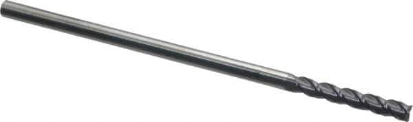 Accupro - 1/4", 1-1/2" LOC, 1/4" Shank Diam, 6" OAL, 3 Flute, Solid Carbide Square End Mill - Single End, AlTiN Finish, Spiral Flute, 40° Helix, Centercutting, Right Hand Cut, Right Hand Flute - Eagle Tool & Supply