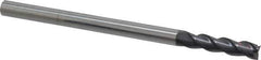 Accupro - 3/8", 1-1/2" LOC, 3/8" Shank Diam, 6" OAL, 3 Flute, Solid Carbide Square End Mill - Single End, AlTiN Finish, Spiral Flute, 40° Helix, Centercutting, Right Hand Cut, Right Hand Flute - Eagle Tool & Supply