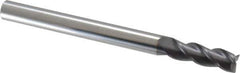 Accupro - 1/2", 1-1/2" LOC, 1/2" Shank Diam, 6" OAL, 3 Flute, Solid Carbide Square End Mill - Single End, AlTiN Finish, Spiral Flute, 40° Helix, Centercutting, Right Hand Cut, Right Hand Flute - Eagle Tool & Supply