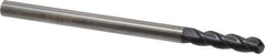 Accupro - 3/8" Diam, 1-1/2" LOC, 3 Flute Solid Carbide Ball End Mill - AlTiN Finish, Single End, 6" OAL, 3/8" Shank Diam, Spiral Flute - Eagle Tool & Supply