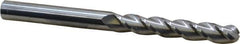 Accupro - 1/2" Diam, 3" LOC, 3 Flute Solid Carbide Ball End Mill - Uncoated, Single End, 6" OAL, 1/2" Shank Diam, Spiral Flute - Eagle Tool & Supply
