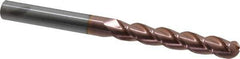 Accupro - 1/2" Diam, 3" LOC, 3 Flute Solid Carbide Ball End Mill - TiCN Finish, Single End, 6" OAL, 1/2" Shank Diam, Spiral Flute - Eagle Tool & Supply