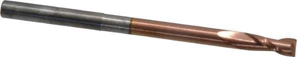 Accupro - 3/16", 1/2" LOC, 3/16" Shank Diam, 3" OAL, 2 Flute, Solid Carbide Square End Mill - Single End, TiCN Finish, Spiral Flute, 40° Helix, Centercutting, Right Hand Cut, Right Hand Flute - Eagle Tool & Supply