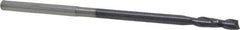 Accupro - 1/8", 1/2" LOC, 1/8" Shank Diam, 3" OAL, 2 Flute, Solid Carbide Square End Mill - Single End, AlTiN Finish, Spiral Flute, 40° Helix, Centercutting, Right Hand Cut, Right Hand Flute - Eagle Tool & Supply