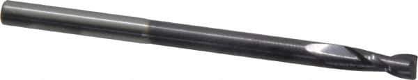 Accupro - 3/16", 1/2" LOC, 3/16" Shank Diam, 3" OAL, 2 Flute, Solid Carbide Square End Mill - Single End, AlTiN Finish, Spiral Flute, 40° Helix, Centercutting, Right Hand Cut, Right Hand Flute - Eagle Tool & Supply