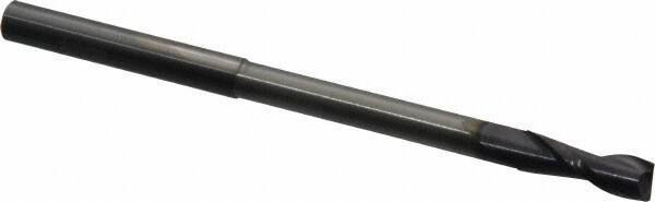 Accupro - 1/4", 3/4" LOC, 1/4" Shank Diam, 4" OAL, 2 Flute, Solid Carbide Square End Mill - Single End, AlTiN Finish, Spiral Flute, 40° Helix, Centercutting, Right Hand Cut, Right Hand Flute - Eagle Tool & Supply