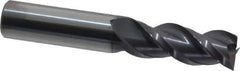 Accupro - 1/2", 1-1/4" LOC, 1/2" Shank Diam, 3" OAL, 3 Flute, Solid Carbide Square End Mill - Single End, AlTiN Finish, Spiral Flute, 40° Helix, Centercutting, Right Hand Cut, Right Hand Flute - Eagle Tool & Supply