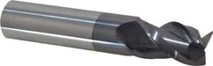 Accupro - 9/16", 7/8" LOC, 9/16" Shank Diam, 3" OAL, 3 Flute, Solid Carbide Square End Mill - Single End, AlTiN Finish, Spiral Flute, 40° Helix, Centercutting, Right Hand Cut, Right Hand Flute - Eagle Tool & Supply