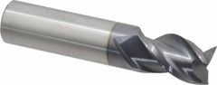 Accupro - 5/8", 7/8" LOC, 5/8" Shank Diam, 3" OAL, 3 Flute, Solid Carbide Square End Mill - Single End, AlTiN Finish, Spiral Flute, 40° Helix, Centercutting, Right Hand Cut, Right Hand Flute - Eagle Tool & Supply