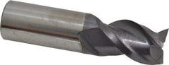 Accupro - 3/4", 1" LOC, 3/4" Shank Diam, 3" OAL, 3 Flute, Solid Carbide Square End Mill - Single End, AlTiN Finish, Spiral Flute, 40° Helix, Centercutting, Right Hand Cut, Right Hand Flute - Eagle Tool & Supply