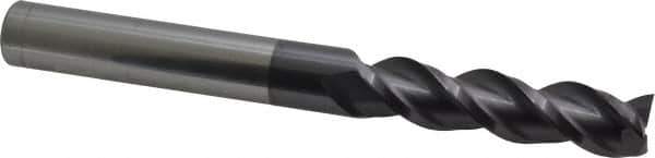 Accupro - 5/8", 2-1/2" LOC, 5/8" Shank Diam, 6" OAL, 3 Flute, Solid Carbide Square End Mill - Single End, AlTiN Finish, Spiral Flute, 40° Helix, Centercutting, Right Hand Cut, Right Hand Flute - Eagle Tool & Supply
