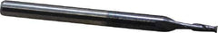 Accupro - 1.5mm, 5mm LOC, 3mm Shank Diam, 38mm OAL, 2 Flute, Solid Carbide Square End Mill - Single End, AlTiN Finish, Spiral Flute, 30° Helix, Centercutting, Right Hand Cut, Right Hand Flute - Eagle Tool & Supply
