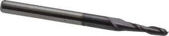 Accupro - 2mm, 8mm LOC, 3mm Shank Diam, 38mm OAL, 2 Flute, Solid Carbide Square End Mill - Single End, AlTiN Finish, Spiral Flute, 30° Helix, Centercutting, Right Hand Cut, Right Hand Flute - Eagle Tool & Supply