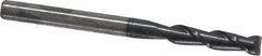 Accupro - 3mm, 12mm LOC, 3mm Shank Diam, 38mm OAL, 2 Flute, Solid Carbide Square End Mill - Single End, AlTiN Finish, Spiral Flute, 40° Helix, Centercutting, Right Hand Cut, Right Hand Flute - Eagle Tool & Supply