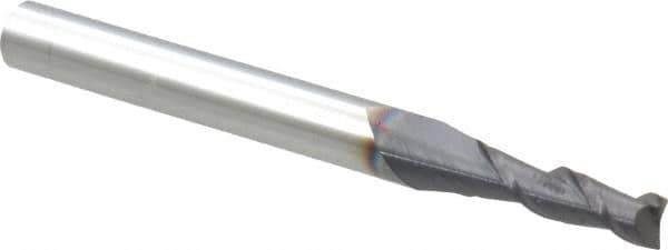 Accupro - 4.5mm, 16mm LOC, 6mm Shank Diam, 63mm OAL, 2 Flute, Solid Carbide Square End Mill - Single End, AlTiN Finish, Spiral Flute, 40° Helix, Centercutting, Right Hand Cut, Right Hand Flute - Eagle Tool & Supply