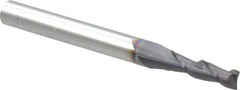 Accupro - 4.5mm, 16mm LOC, 6mm Shank Diam, 63mm OAL, 2 Flute, Solid Carbide Square End Mill - Single End, AlTiN Finish, Spiral Flute, 40° Helix, Centercutting, Right Hand Cut, Right Hand Flute - Eagle Tool & Supply