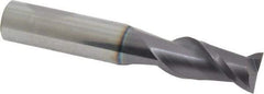 Accupro - 12mm, 25mm LOC, 12mm Shank Diam, 76mm OAL, 2 Flute, Solid Carbide Square End Mill - Single End, AlTiN Finish, Spiral Flute, 40° Helix, Centercutting, Right Hand Cut, Right Hand Flute - Eagle Tool & Supply