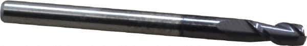 Accupro - 3mm, 6mm LOC, 3mm Shank Diam, 38mm OAL, 2 Flute, Solid Carbide Square End Mill - Single End, AlTiN Finish, Spiral Flute, 40° Helix, Centercutting, Right Hand Cut, Right Hand Flute - Eagle Tool & Supply