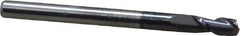 Accupro - 3mm, 6mm LOC, 3mm Shank Diam, 38mm OAL, 2 Flute, Solid Carbide Square End Mill - Single End, AlTiN Finish, Spiral Flute, 40° Helix, Centercutting, Right Hand Cut, Right Hand Flute - Eagle Tool & Supply