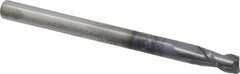 Accupro - 4mm, 8mm LOC, 4mm Shank Diam, 50mm OAL, 2 Flute, Solid Carbide Square End Mill - Single End, AlTiN Finish, Spiral Flute, 40° Helix, Centercutting, Right Hand Cut, Right Hand Flute - Eagle Tool & Supply