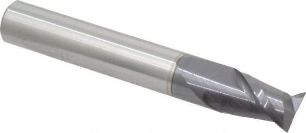 Accupro - 10mm, 14mm LOC, 10mm Shank Diam, 2-3/4" OAL, 2 Flute, Solid Carbide Square End Mill - Single End, AlTiN Finish, Spiral Flute, 40° Helix, Centercutting, Right Hand Cut, Right Hand Flute - Eagle Tool & Supply