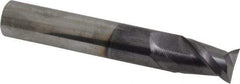 Accupro - 12mm, 16mm LOC, 12mm Shank Diam, 76mm OAL, 2 Flute, Solid Carbide Square End Mill - Single End, AlTiN Finish, Spiral Flute, 40° Helix, Centercutting, Right Hand Cut, Right Hand Flute - Eagle Tool & Supply