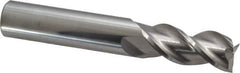Accupro - 9/16", 1-1/4" LOC, 9/16" Shank Diam, 3-1/2" OAL, 3 Flute, Solid Carbide Square End Mill - Single End, Uncoated, Spiral Flute, 40° Helix, Centercutting, Right Hand Cut, Right Hand Flute - Eagle Tool & Supply