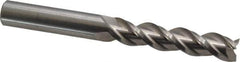 Accupro - 7/16", 2" LOC, 7/16" Shank Diam, 4" OAL, 3 Flute, Solid Carbide Square End Mill - Single End, Uncoated, Spiral Flute, 40° Helix, Centercutting, Right Hand Cut, Right Hand Flute - Eagle Tool & Supply