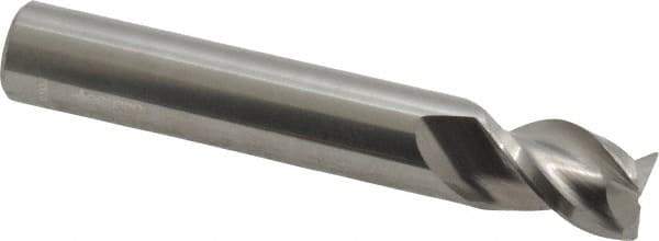 Accupro - 7/16", 3 Flute, Single End, Solid Carbide, 0.02" Corner Radius End Mill - 2-3/4" OAL, 40° Helix, Right Hand Flute, 9/16" LOC, Right Hand Cut - Eagle Tool & Supply