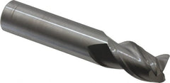 Accupro - 9/16" Diam 3 Flute Solid Carbide 0.025" Corner Radius End Mill - Eagle Tool & Supply
