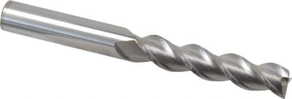Accupro - 7/16", 3 Flute, Single End, Solid Carbide, 0.02" Corner Radius End Mill - 4" OAL, 40° Helix, Right Hand Flute, 2" LOC, Right Hand Cut - Eagle Tool & Supply