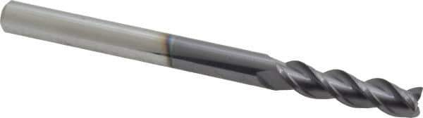 Accupro - 5/16", 3 Flute, Single End, Solid Carbide, 0.015" Corner Radius End Mill - 4" OAL, 40° Helix, Right Hand Flute, 1-1/4" LOC, Right Hand Cut - Eagle Tool & Supply