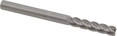 Accupro - 1/4", 4 Flute, Single End, Solid Carbide, 0.01" Corner Radius End Mill - 3" OAL, 40° Helix, Right Hand Flute, 1-1/8" LOC, Right Hand Cut - Eagle Tool & Supply