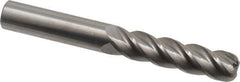 Accupro - 1/2", 4 Flute, Single End, Solid Carbide, 1/8" Corner Radius End Mill - 4" OAL, 40° Helix, Right Hand Flute, 2" LOC, Right Hand Cut - Eagle Tool & Supply