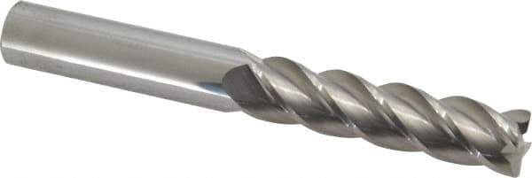 Accupro - 1/2", 4 Flute, Single End, Solid Carbide, 0.03" Corner Radius End Mill - 4" OAL, 40° Helix, Right Hand Flute, 2" LOC, Right Hand Cut - Eagle Tool & Supply