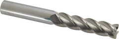 Accupro - 1/2", 4 Flute, Single End, Solid Carbide, 0.03" Corner Radius End Mill - 4" OAL, 40° Helix, Right Hand Flute, 2" LOC, Right Hand Cut - Eagle Tool & Supply