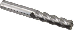 Accupro - 1/2", 4 Flute, Single End, Solid Carbide, 0.09" Corner Radius End Mill - 4" OAL, 40° Helix, Right Hand Flute, 2" LOC, Right Hand Cut - Eagle Tool & Supply