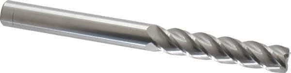 Accupro - 3/8", 4 Flute, Single End, Solid Carbide, 0.03" Corner Radius End Mill - 4" OAL, 40° Helix, Right Hand Flute, 1-3/4" LOC, Right Hand Cut - Eagle Tool & Supply