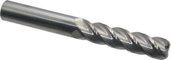 Accupro - 3/4", 4 Flute, Single End, Solid Carbide, 1/8" Corner Radius End Mill - 6" OAL, 40° Helix, Right Hand Flute, 3" LOC, Right Hand Cut - Eagle Tool & Supply