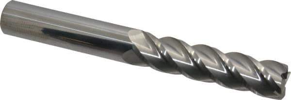 Accupro - 3/4", 4 Flute, Single End, Solid Carbide, 0.06" Corner Radius End Mill - 6" OAL, 40° Helix, Right Hand Flute, 3" LOC, Right Hand Cut - Eagle Tool & Supply