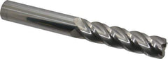 Accupro - 3/4", 4 Flute, Single End, Solid Carbide, 0.09" Corner Radius End Mill - 6" OAL, 40° Helix, Right Hand Flute, 3" LOC, Right Hand Cut - Eagle Tool & Supply