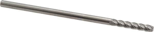 Accupro - 3/16", 4 Flute, Single End, Solid Carbide, 0.06" Corner Radius End Mill - 4" OAL, 40° Helix, Right Hand Flute, 1" LOC, Right Hand Cut - Eagle Tool & Supply