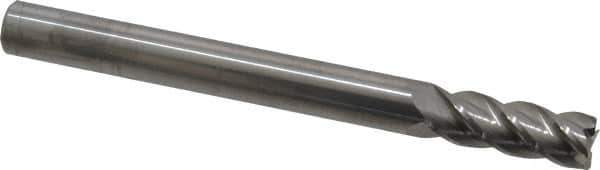 Accupro - 3/8", 4 Flute, Single End, Solid Carbide, 0.01" Corner Radius End Mill - 4" OAL, 40° Helix, Right Hand Flute, 1" LOC, Right Hand Cut - Eagle Tool & Supply