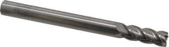 Accupro - 3/8", 4 Flute, Single End, Solid Carbide, 0.01" Corner Radius End Mill - 4" OAL, 40° Helix, Right Hand Flute, 1" LOC, Right Hand Cut - Eagle Tool & Supply